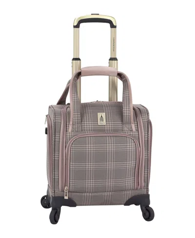 London Fog Brentwood Iii 15" 4 Wheel Under The Seat Bag In Rose Charcoal