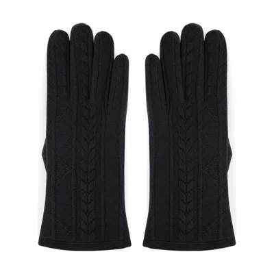 London Fog Cable Knit Winter Glove In Black