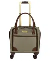 London Fog Cambridge 15" 8-wheel Under The Seat Bag In Olive Houndstooth