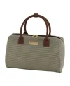 London Fog Cambridge 16" Classic Satchel In Olive Houndstooth