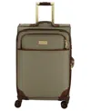 London Fog Cambridge 25" Expandable Spinner In Olive Houndstooth