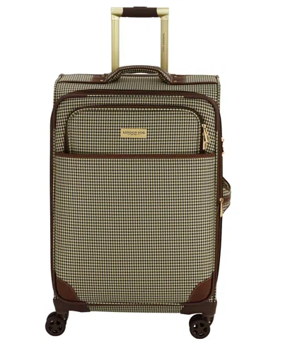 London Fog Cambridge 25" Expandable Spinner In Olive Houndstooth