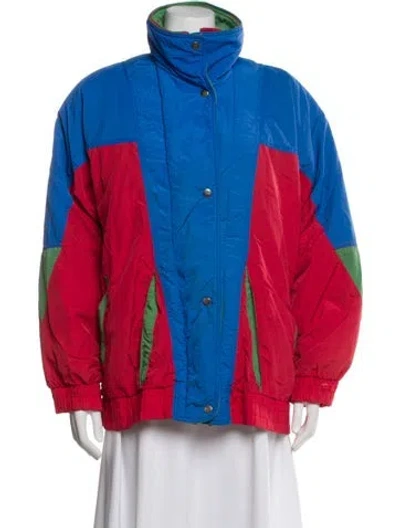 Pre-owned London Fog Colorblock Pattern Bomber Jacket In Multi