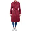 London Fog Cotton Blend Trench In Cranberry