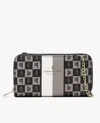 London Fog Diana Signature Double Zip Crossbody Bag And Wallet Combo In Black In Black
