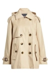 LONDON FOG DOUBLE BREASTED BELTED WATER REPELLENT RAINCOAT