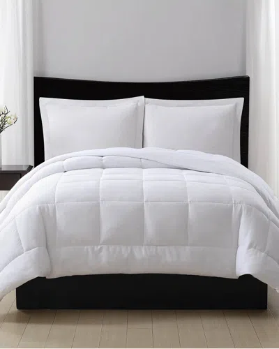London Fog Embossed Dot Seersucker Down Alternative Comforter In White/gray