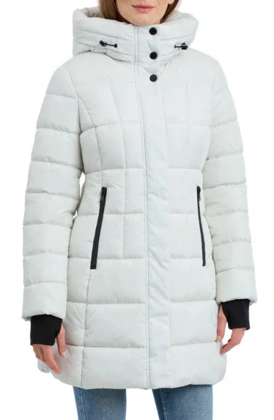 London Fog Fitted Puffer Coat In Neutral