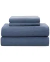 London Fog Super Soft Cotton Flannel 4 Piece Sheet Set, Full In Blue