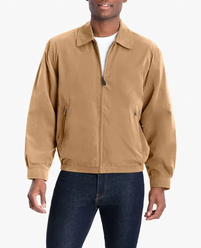 London Fog Fog Auburn Light Weight Zip Front Golf Jacket In Camel In Gold