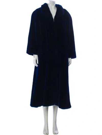 Pre-owned London Fog Fur Faux Fur Coat In Blue