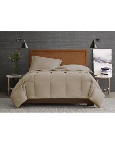 London Fog Garment Wash Comforter Set In Brown