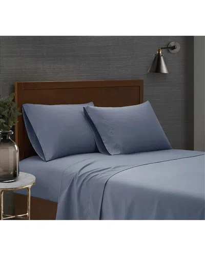 London Fog Garment Wash Sheet Set In Blue