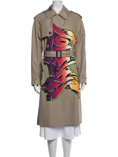 Pre-owned London Fog Graphic Print Trench Coat In Multi
