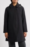 London Fog Heritage Bonded Trench Raincoat With Removable Hood In Black