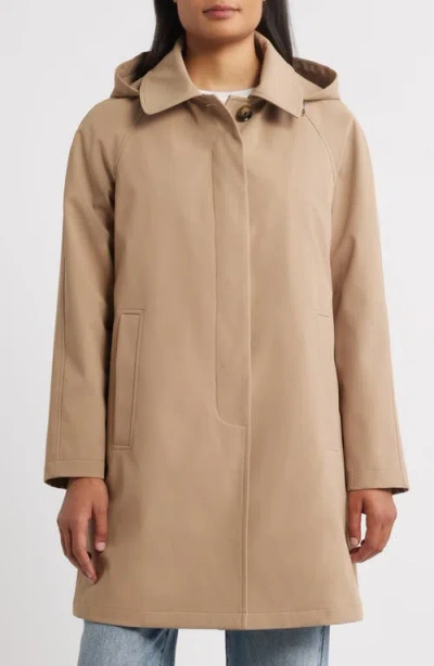 London Fog Heritage Bonded Trench Raincoat With Removable Hood In Brown