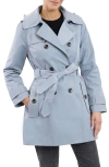 London Fog Women's Double-breasted Hooded Trench Coat, Created For Macy's In Koala