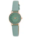 London Fog Laura Ashley Women's Quartz Green Leather Watch, 24mm In Gold