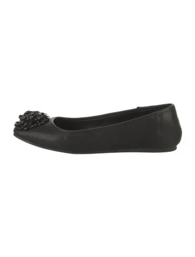 Pre-owned London Fog Leather Ballet Flats In Black