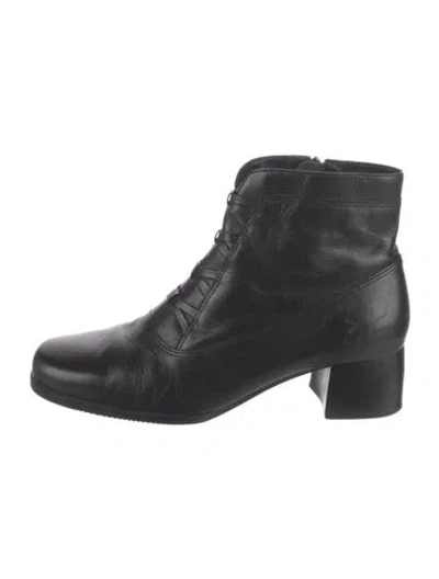 Pre-owned London Fog Leather Combat Boots In Black