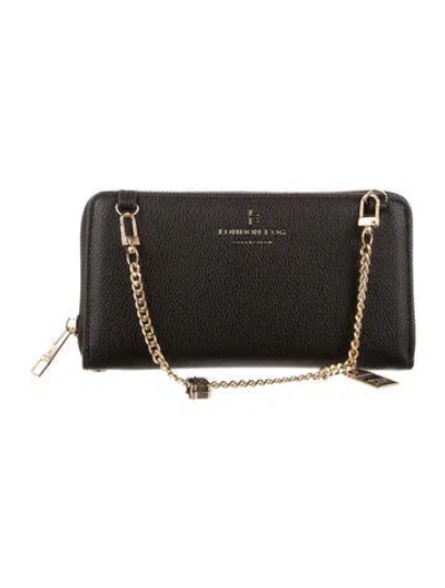 Pre-owned London Fog Leather Continental Wallet In Black