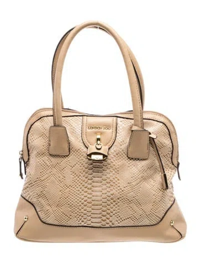 Pre-owned London Fog Leather Top Handle Bag In Neutral