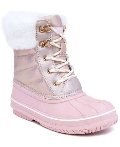 London Fog Kids' Little Girls Bridger Cold Weather Lace Up Boots In Rose Gold