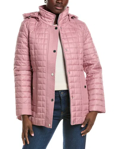 London Fog Medium Quilt Coat In Pink