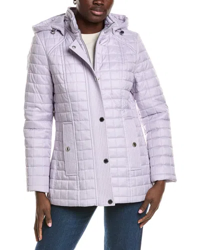 London Fog Medium Quilt Coat In Purple