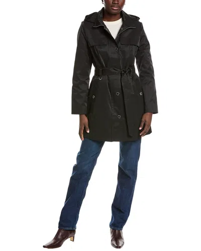 London Fog Medium Trench Coat In Black