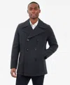 London Fog Men Double-breasted Wool Blend Peacoat In Charcoal