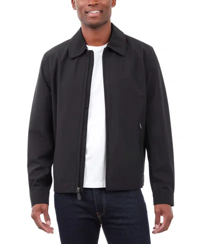 London Fog Men's Hipster Stretch Water-resistant Full-zip Jacket In Black