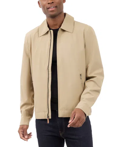 London Fog Men's Hipster Stretch Water-resistant Full-zip Jacket In Camel