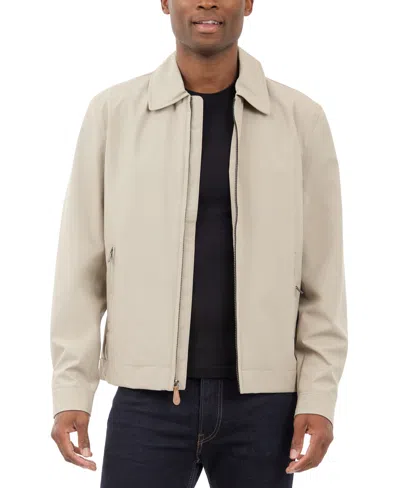 London Fog Men's Hipster Stretch Water-resistant Full-zip Jacket In Cement