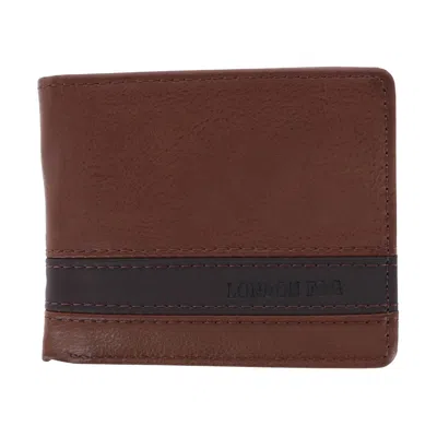 London Fog Men's Leather Bifold Passcase Wallet In Brown