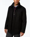 London Fog Men's Wool-blend Layered Car Coat, Created For Macy's In Black,new Charcoal