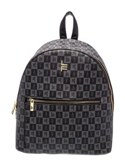 Pre-owned London Fog Monogram Backpack W/ Tags In Black