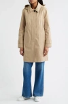 London Fog Oversize Single Breasted Hooded Raincoat In Neutral