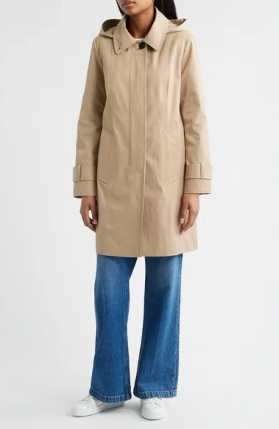 London Fog Oversize Single Breasted Hooded Raincoat