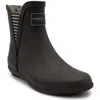 London Fog Piccadilly Womens Faux Leather Ankle Rain Boots In Black