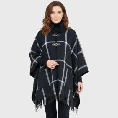 London Fog Plaid Ruana In Multi