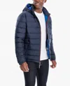 London Fog Plainfield Hooded Puffer Jacket In Midnight Blue In Blue