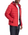 London Fog Plainfield Hooded Puffer Jacket In Red In Red