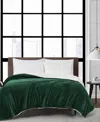 London Fog Plush Large Corduroy Blanket, King In Green