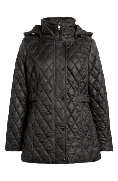 London Fog Quilted Water Resistant Jacket In Black