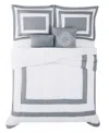 London Fog Rayne's 5 Piece Comforter Set, King In White,gray