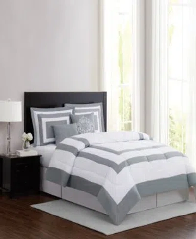 London Fog Raynes Comforter Sets In White,black