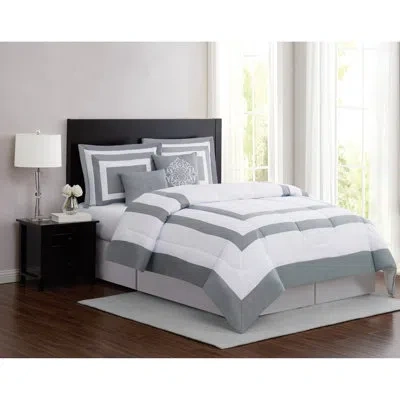 London Fog Raynes Hotel 5 Piece Comforter Set In Gray