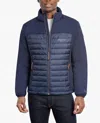 London Fog Ridgewood Mix Media Midweight Jacket In Navy In Blue