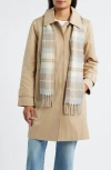 London Fog Short Raincoat With Scarf In Brown